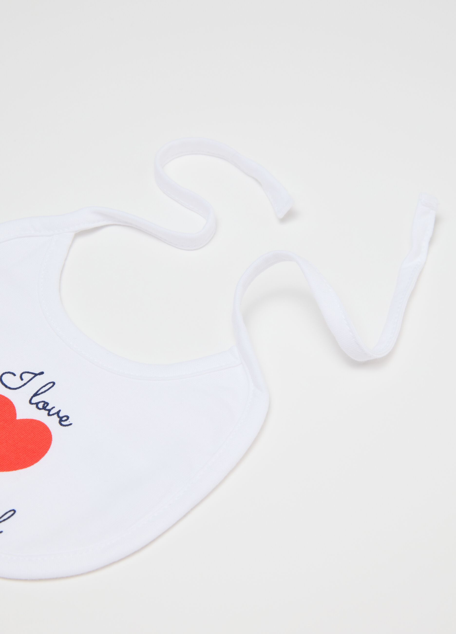 Two-pack I Love Mum & Dad bibs in cotton