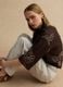 Regular Fit Brown Lyocell Blend Shirt with Floral Embroidery_0