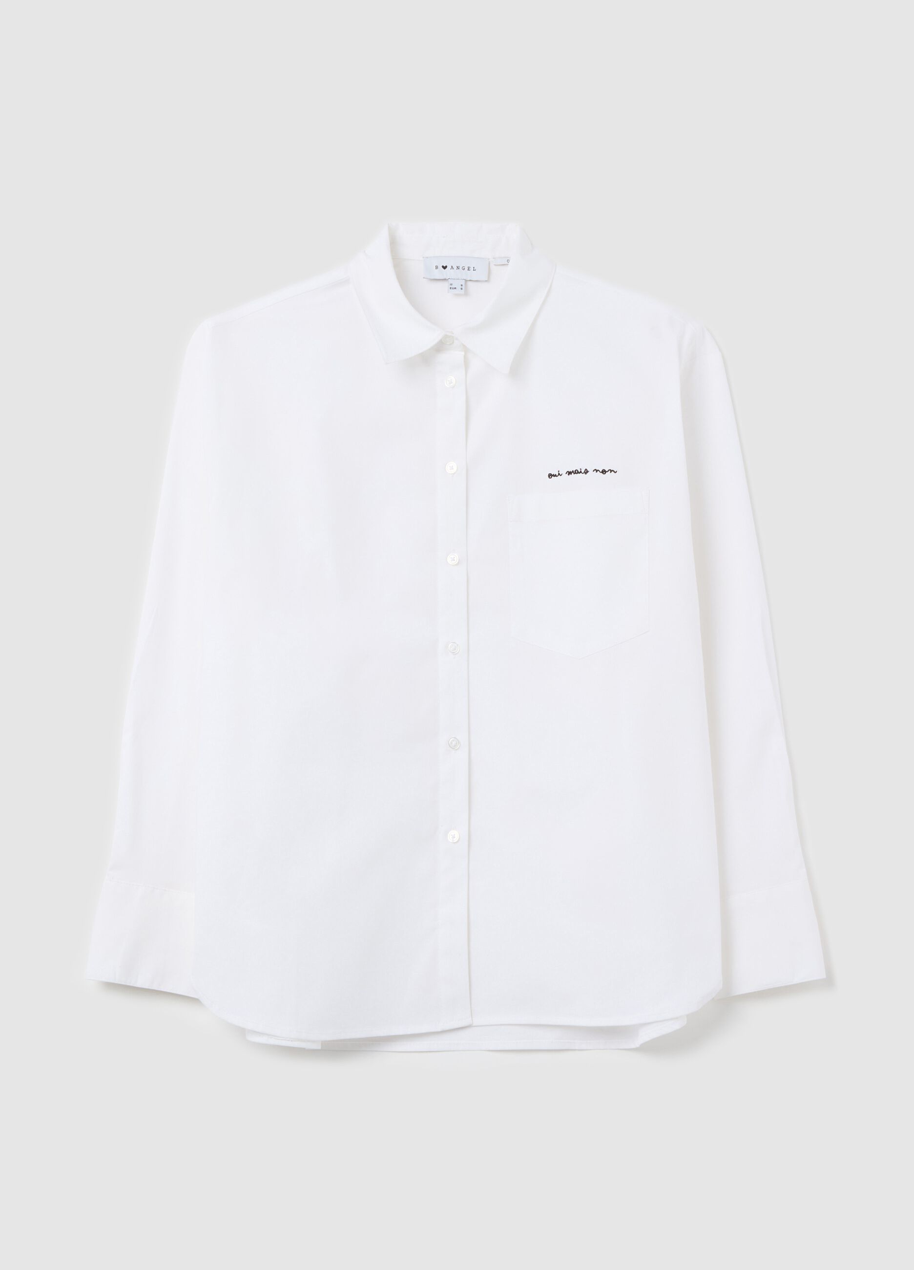 Camicia relaxed fit con tasca a ricamo