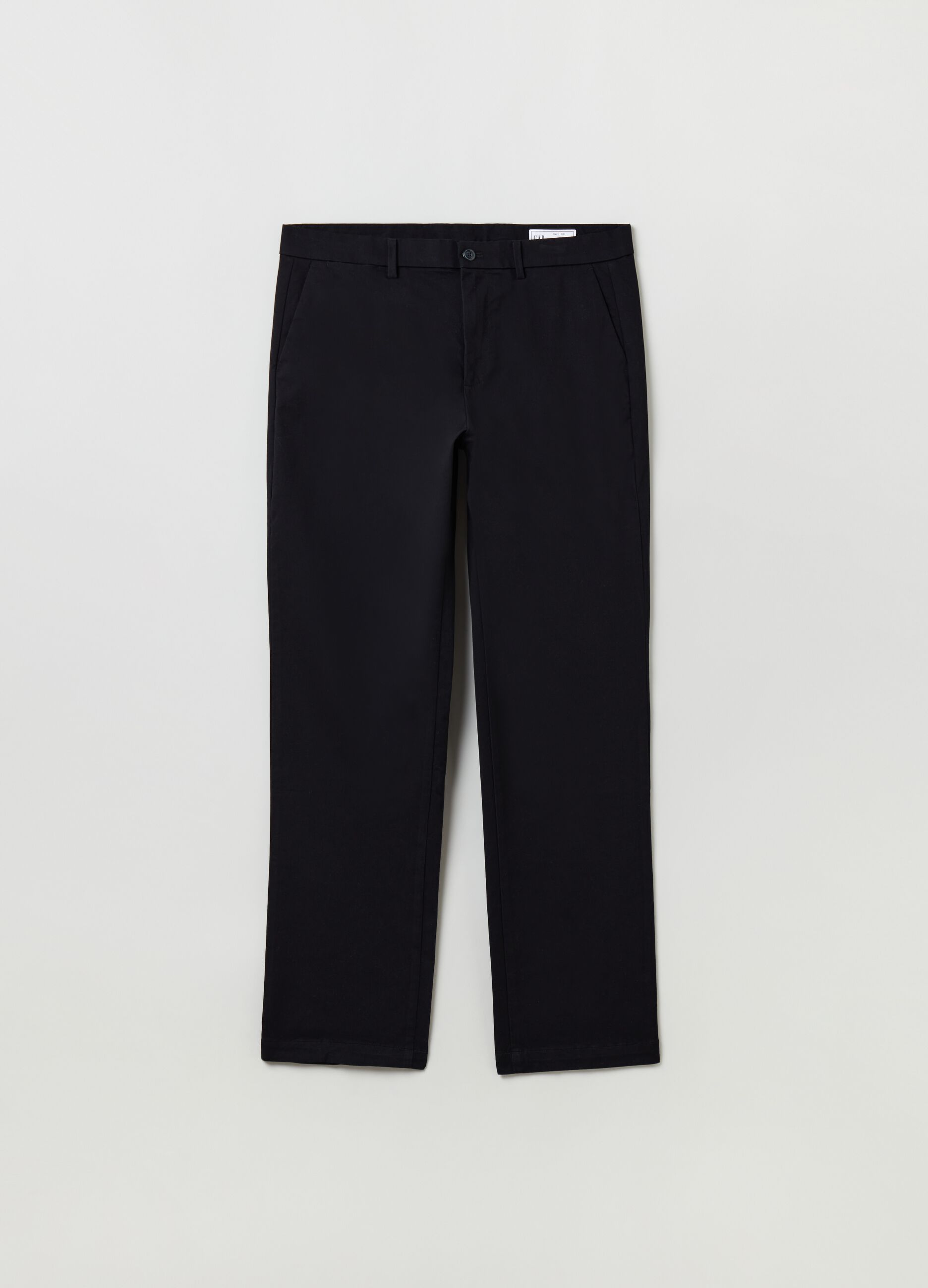 Pantaloni chino straight fit in cotone stretch