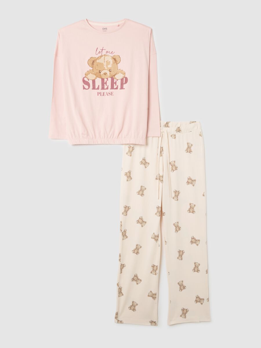 Multicoloured pure cotton pyjamas with print_4