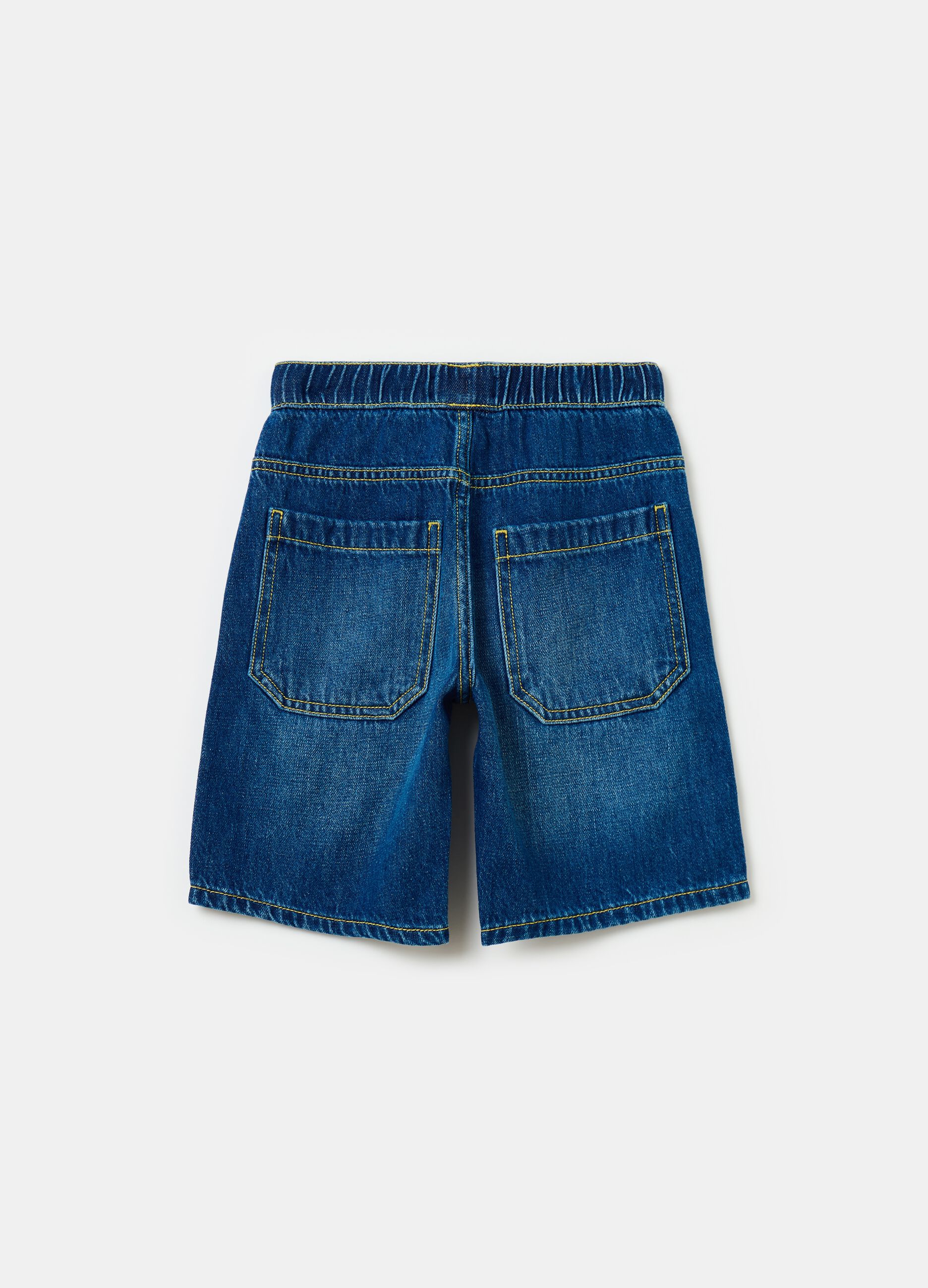 Bermuda jogger in denim con coulisse