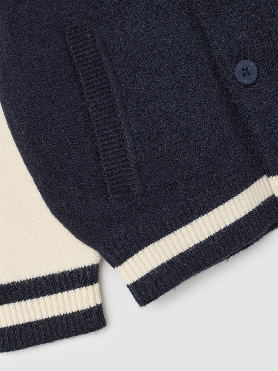 Children's cardigan in blue and cream blend regular fit_3