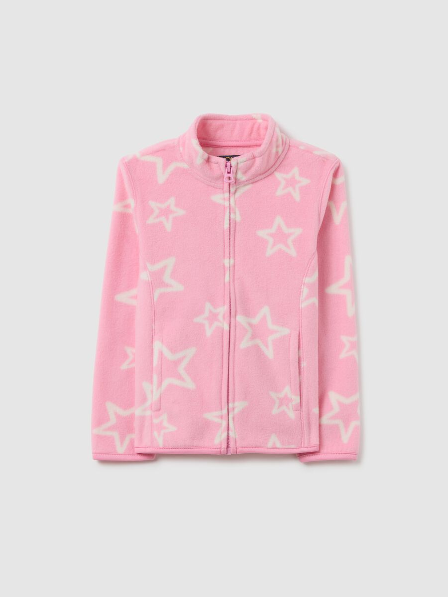Felpa rosa da bambina vestibilità fitted con stelle_0