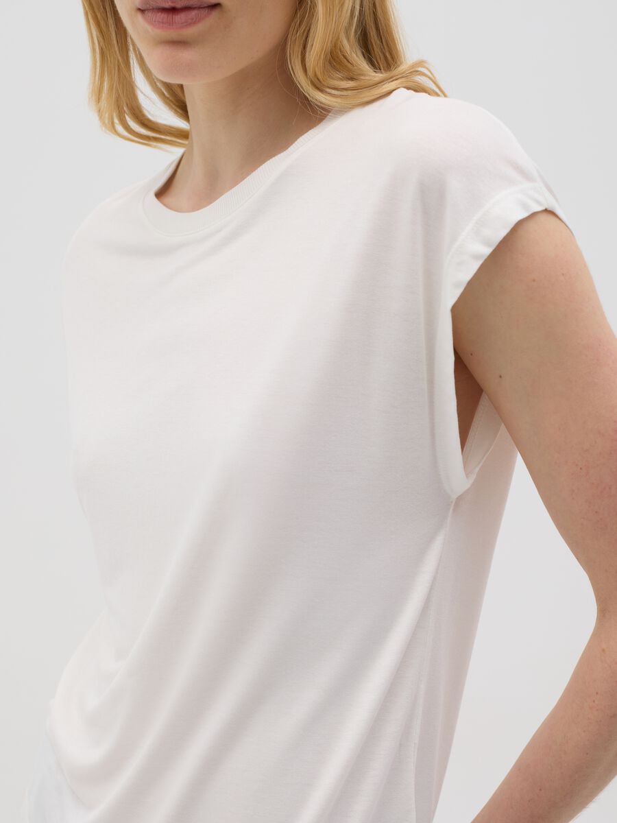 White Stretchy Viscose T-shirt by Ovs_3