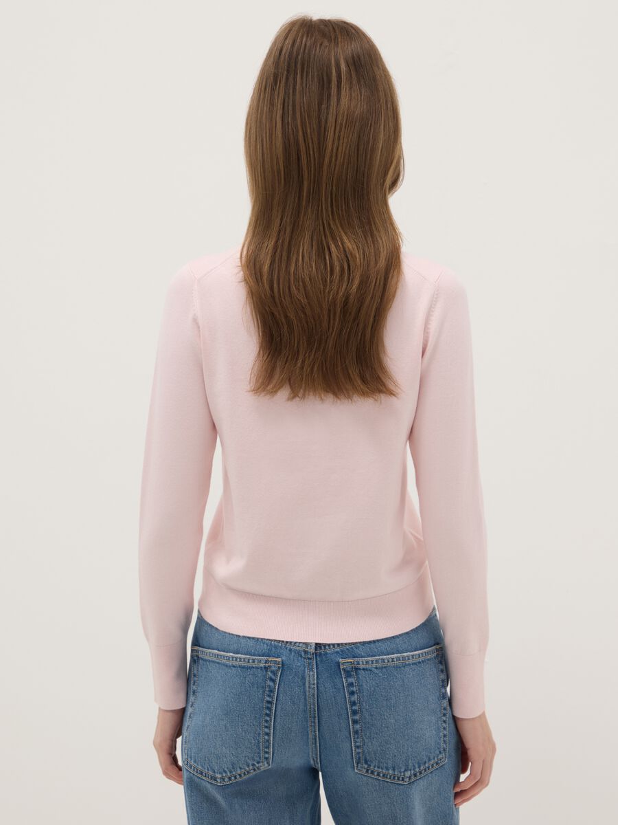 Pink crew-neck sweater regular fit_2