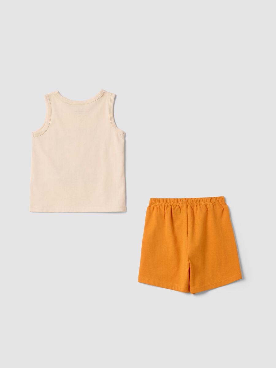 Pigiama in puro cotone biologico multicolor da neonato con stampa_1