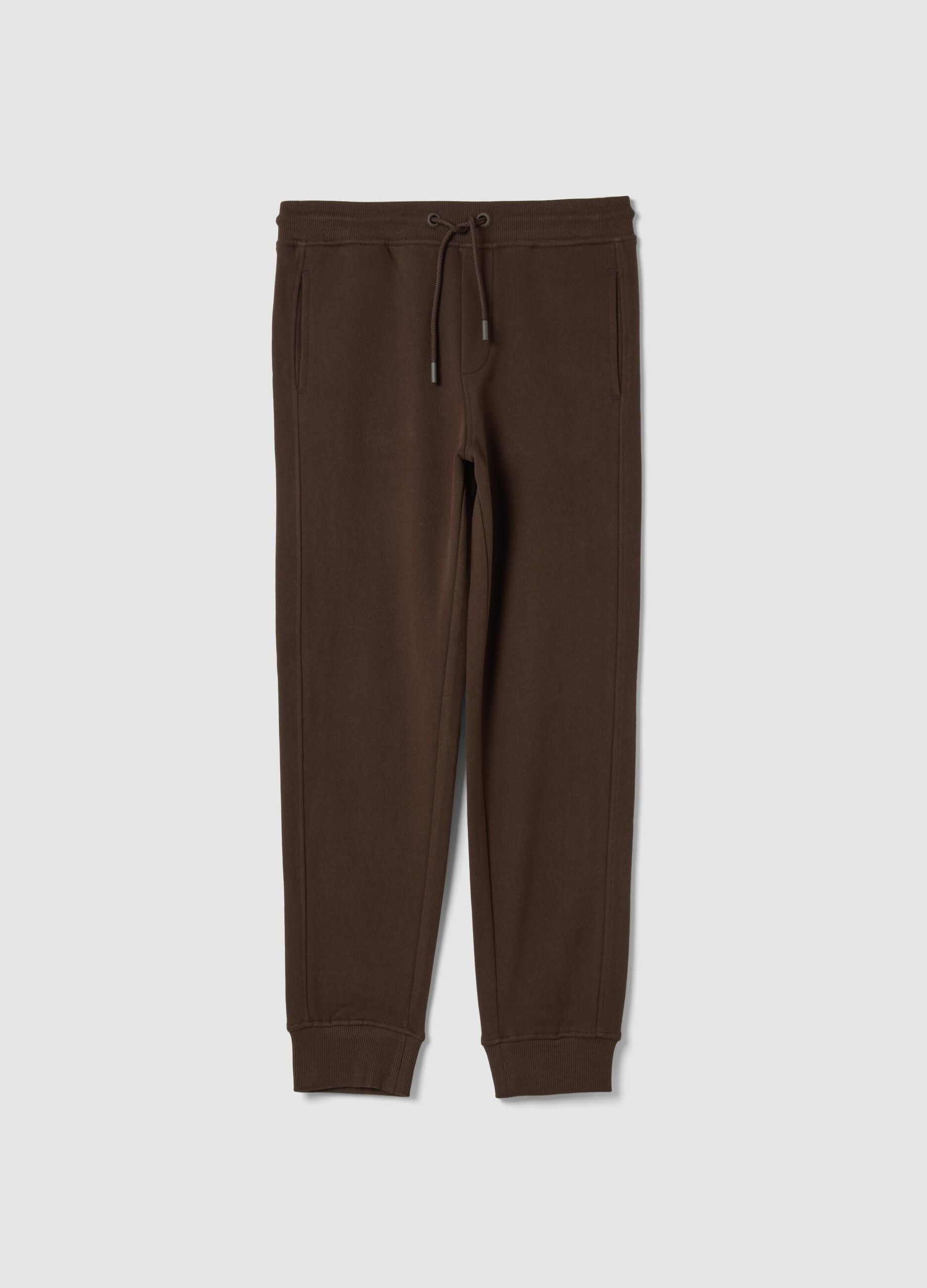 Brown jogger trousers in pure organic cotton
