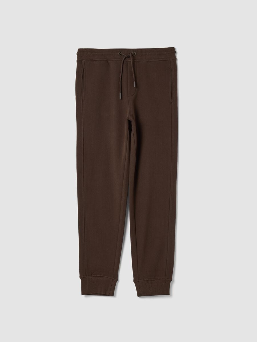 Brown jogger trousers in pure organic cotton_0
