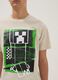 Boys' Beige Pure Cotton T-shirt with Relaxed Fit and Print_2
