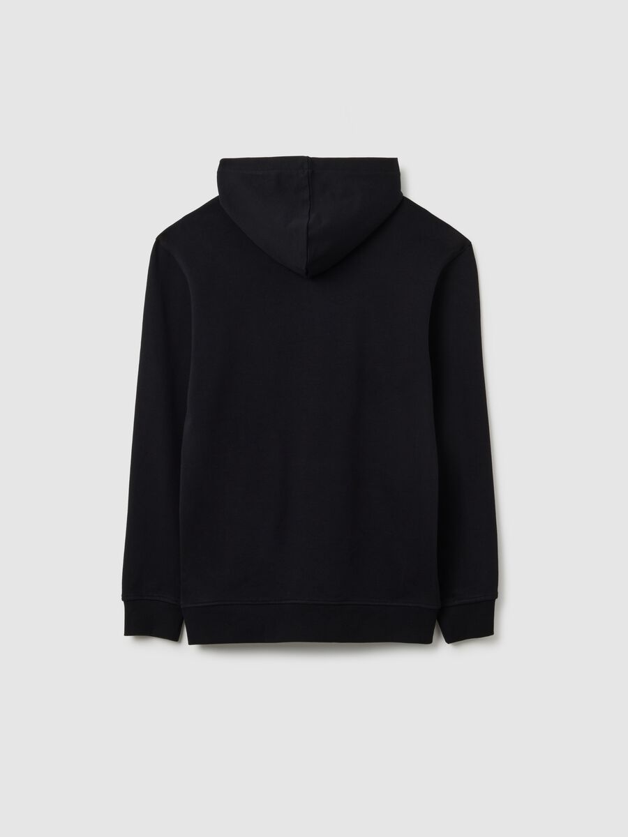 Felpa nera con cappuccio per ragazzo_4