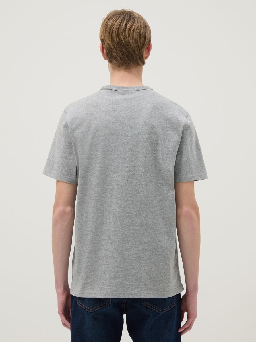 Short-sleeve grey pure cotton regular fit t-shirt_2