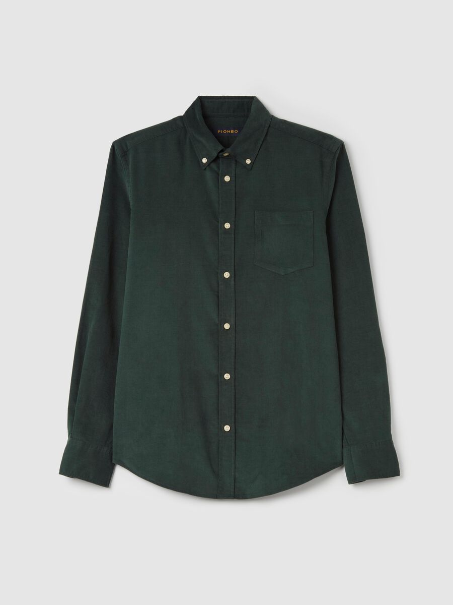 Corduroy shirt with button-down collar_4