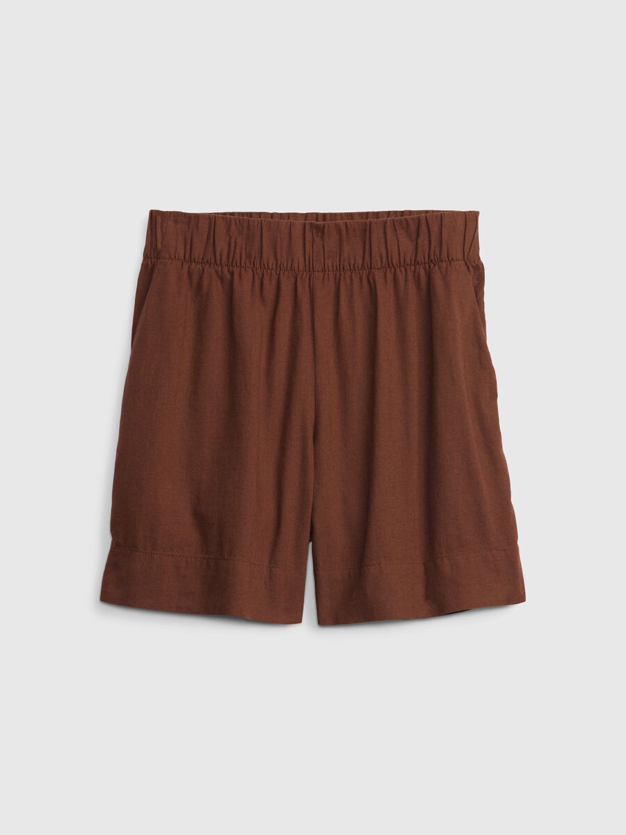 Shorts pull on in lino e viscosa_5