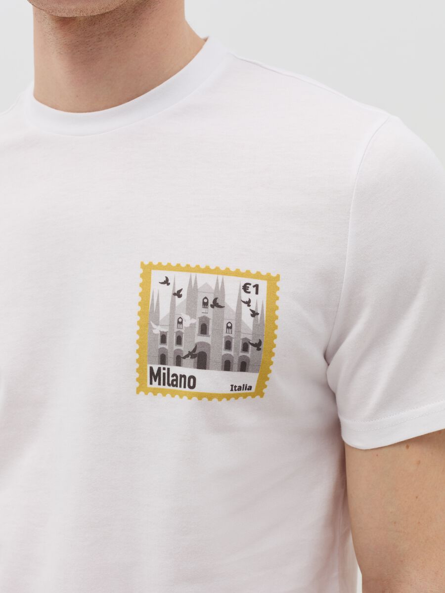 Cotton T-shirt with "Milano" print_2