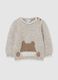 Beige regular fit baby jumper with print_0