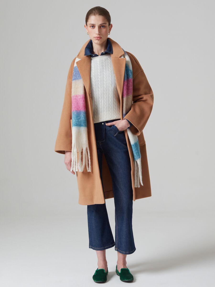 Cappotto lungo aperto in panno_4