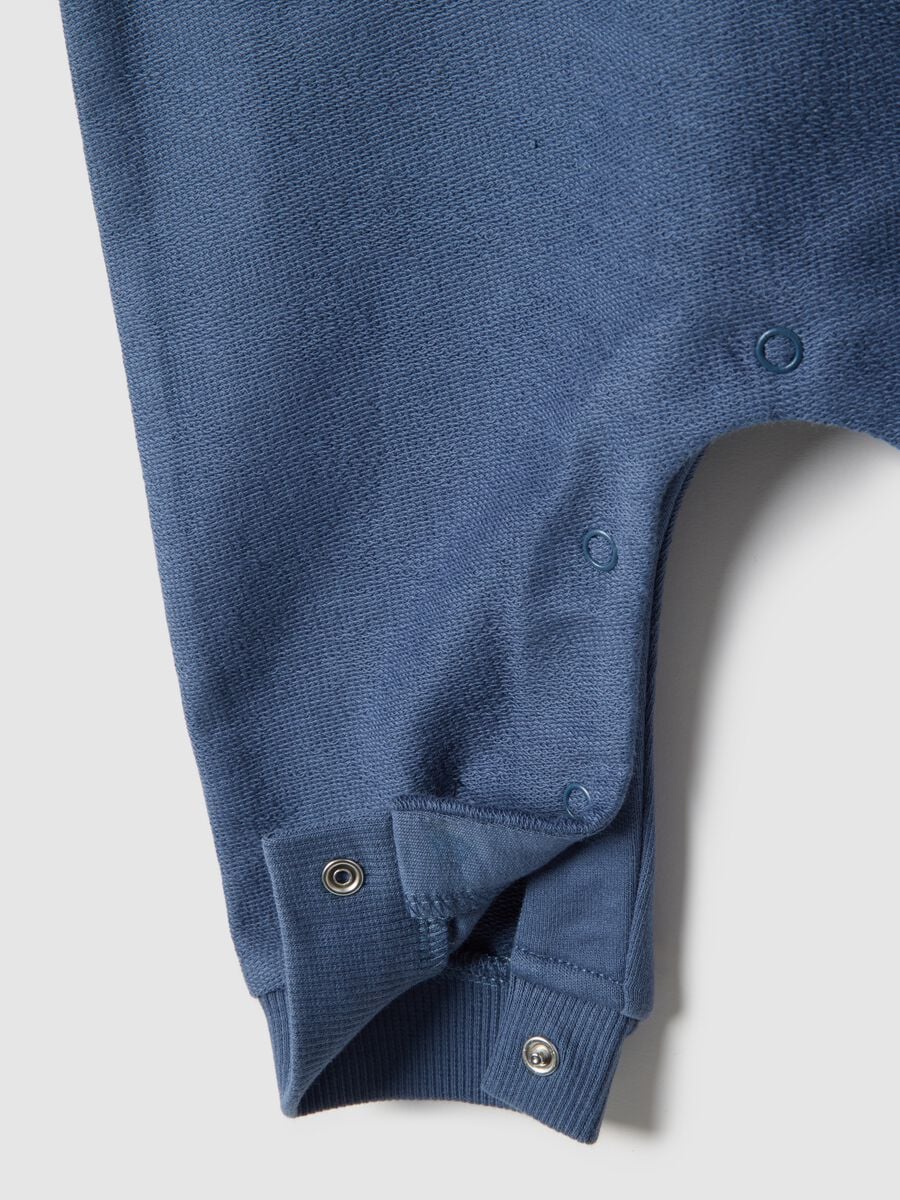 Salopette in puro cotone blu da neonato regular fit_3