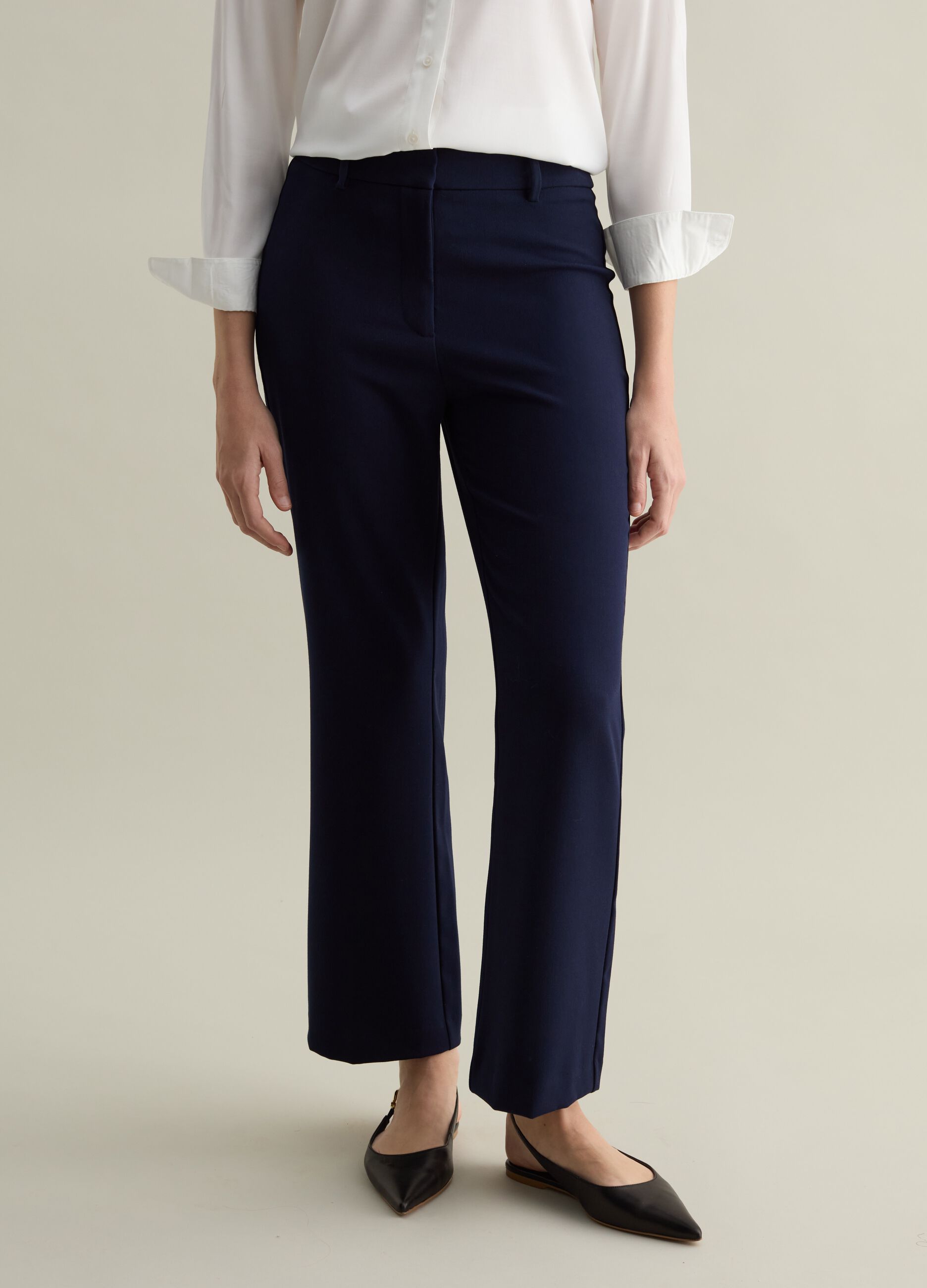 Straight-fit trousers in viscose blend