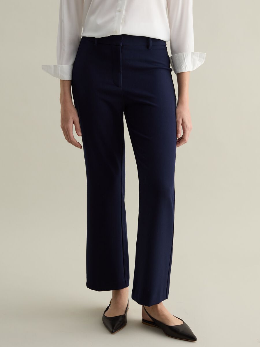Straight-fit trousers in viscose blend_1