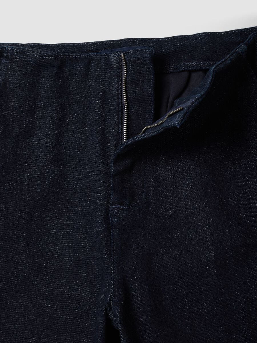 Jeans blu in cotone elasticizzato straight fit_1