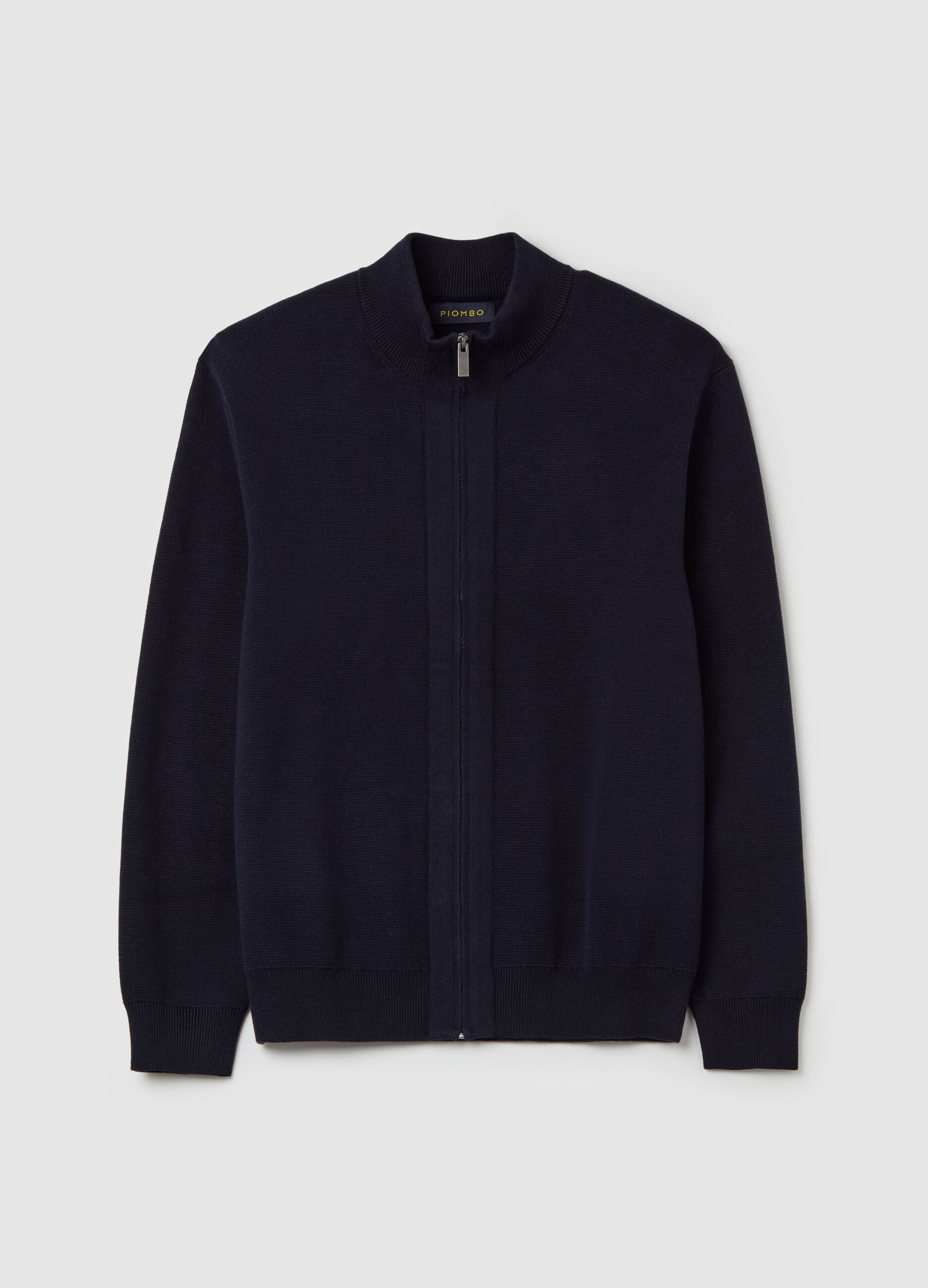 Cardigan full-zip a collo alto