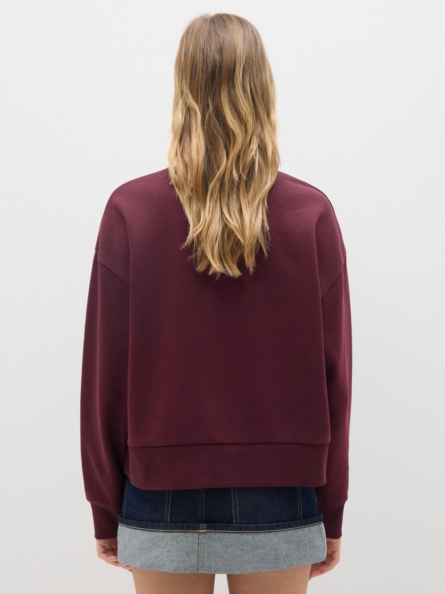 Felpa in misto cotone rossa regular fit_3