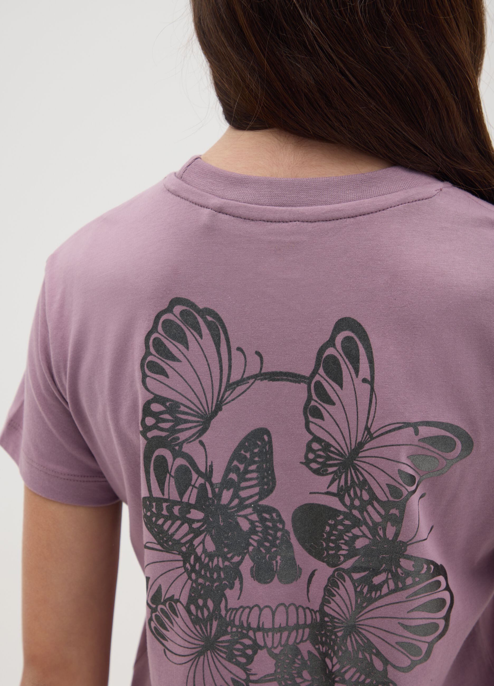 Purple T-shirt with butterfly prints OVS Kids