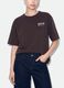 Grey pure cotton oversized T-shirt with chest slogan_3