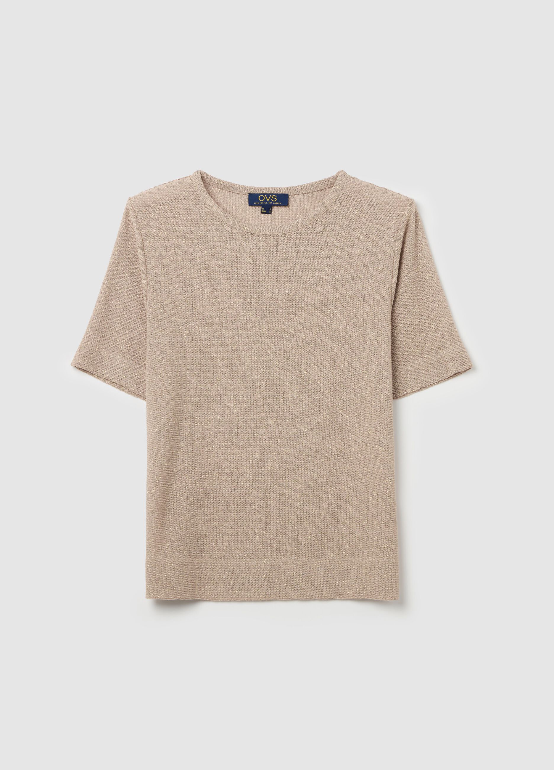 Lurex T-shirt with splits