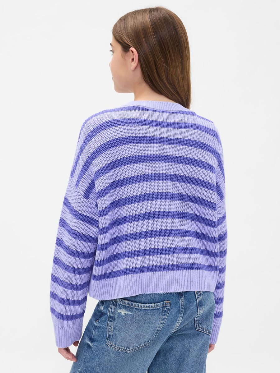 Purple striped cotton cardigan_1