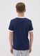 Blue organic cotton T-shirt with print, relaxed fit for boys_1