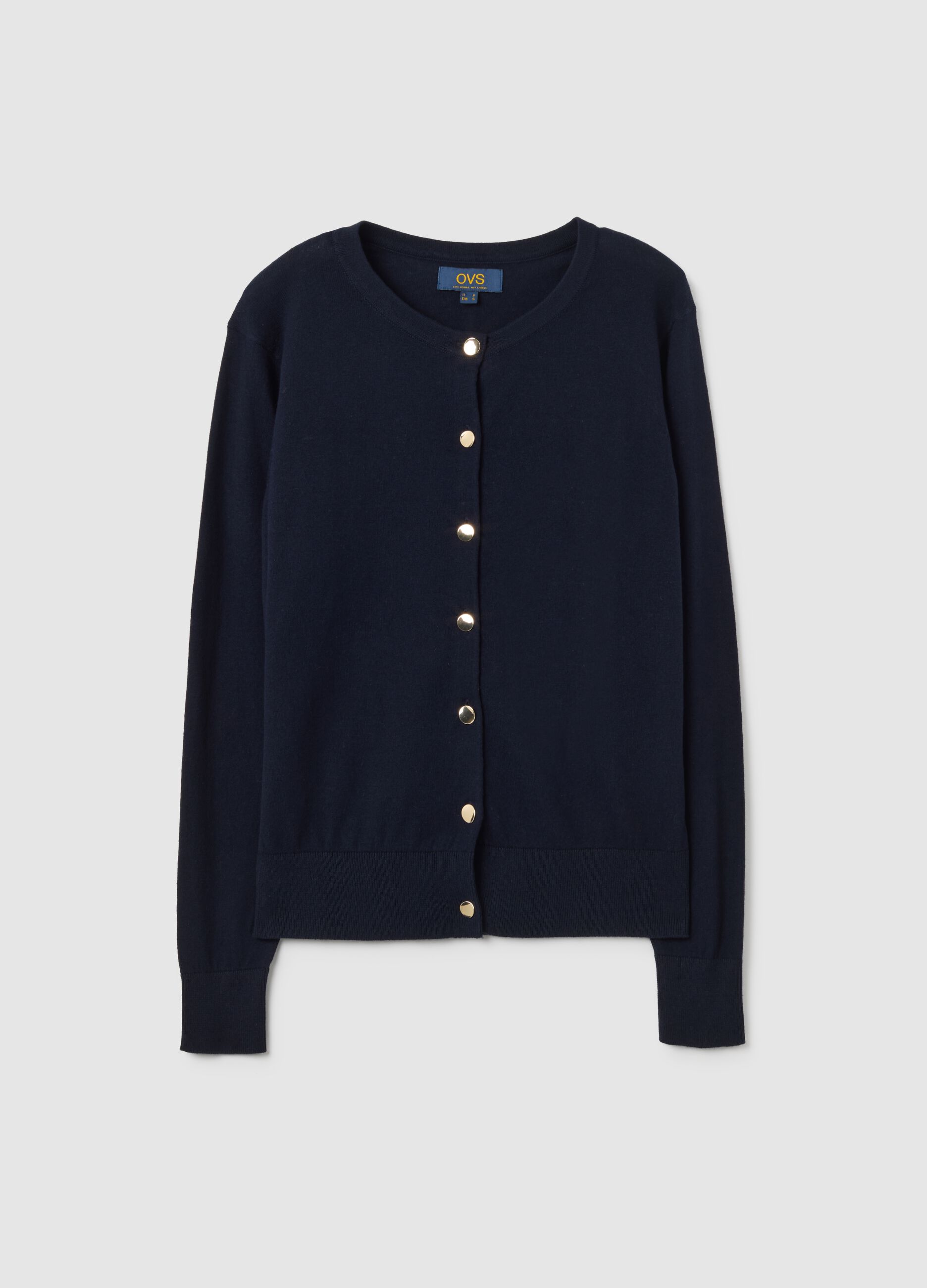 Blue pure cotton cardigan regular fit