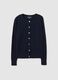Blue pure cotton cardigan regular fit_4