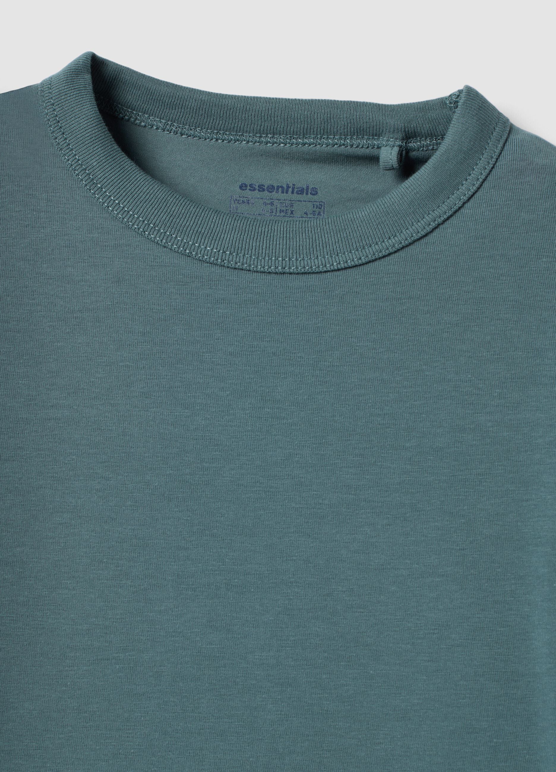 Blue long-sleeve organic cotton T-shirt
