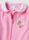Pink gingham nursery smock with zip and cute animal embroidery_2