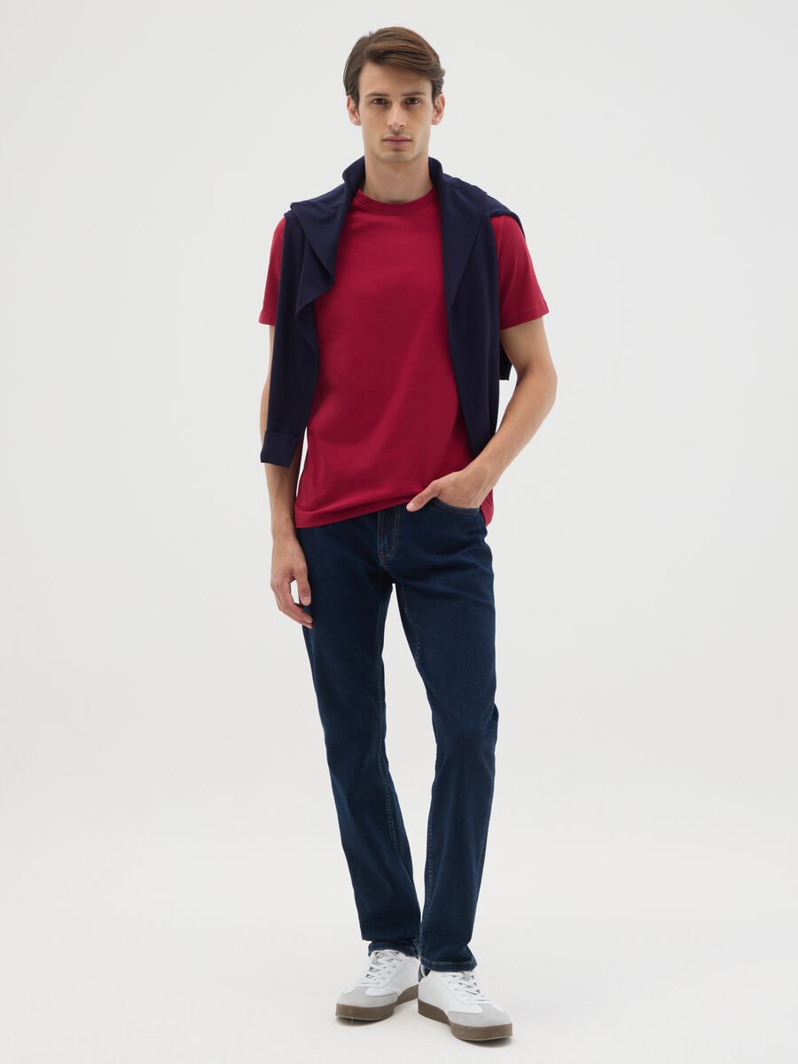Men's red pure cotton t-shirt_1