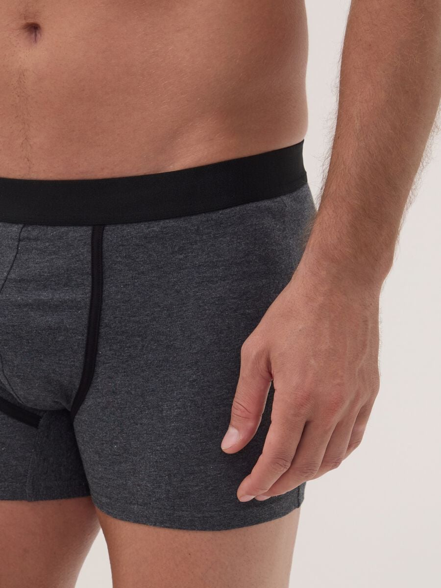 Tripack di boxer midi grigi in cotone organico elasticizzato_3