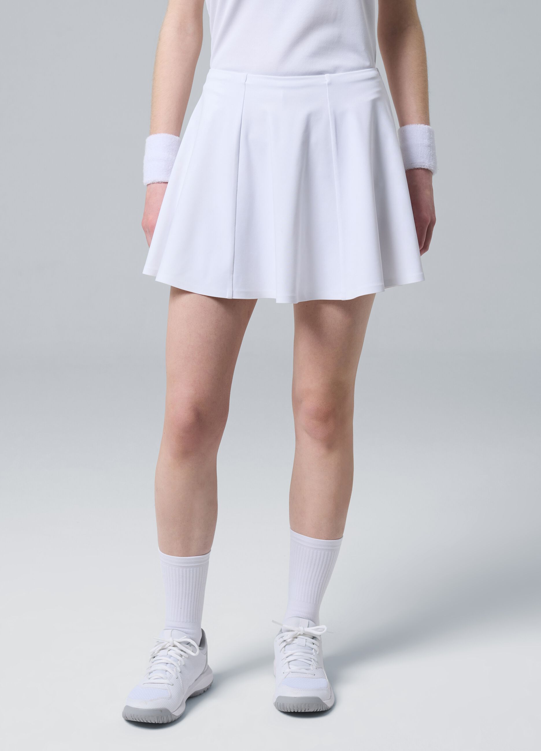 Gonna sportiva bianca in tessuto tecnico elasticizzato con shorts integrati ALTAVIA COURT
