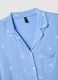 Blue viscose pyjamas in regular fit with floral pattern_1