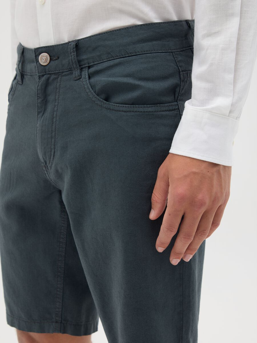 Men's Regular Fit Blue Cotton Shorts_2