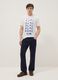 White pure cotton T-shirt with front print, regular fit_1
