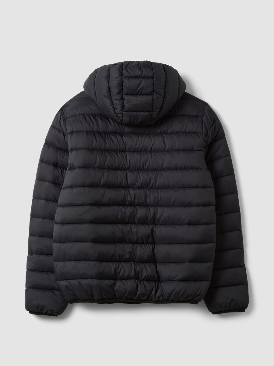 Black padded hooded jacket_2