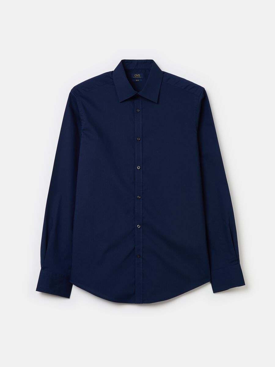 Solid colour slim fit shirt_4
