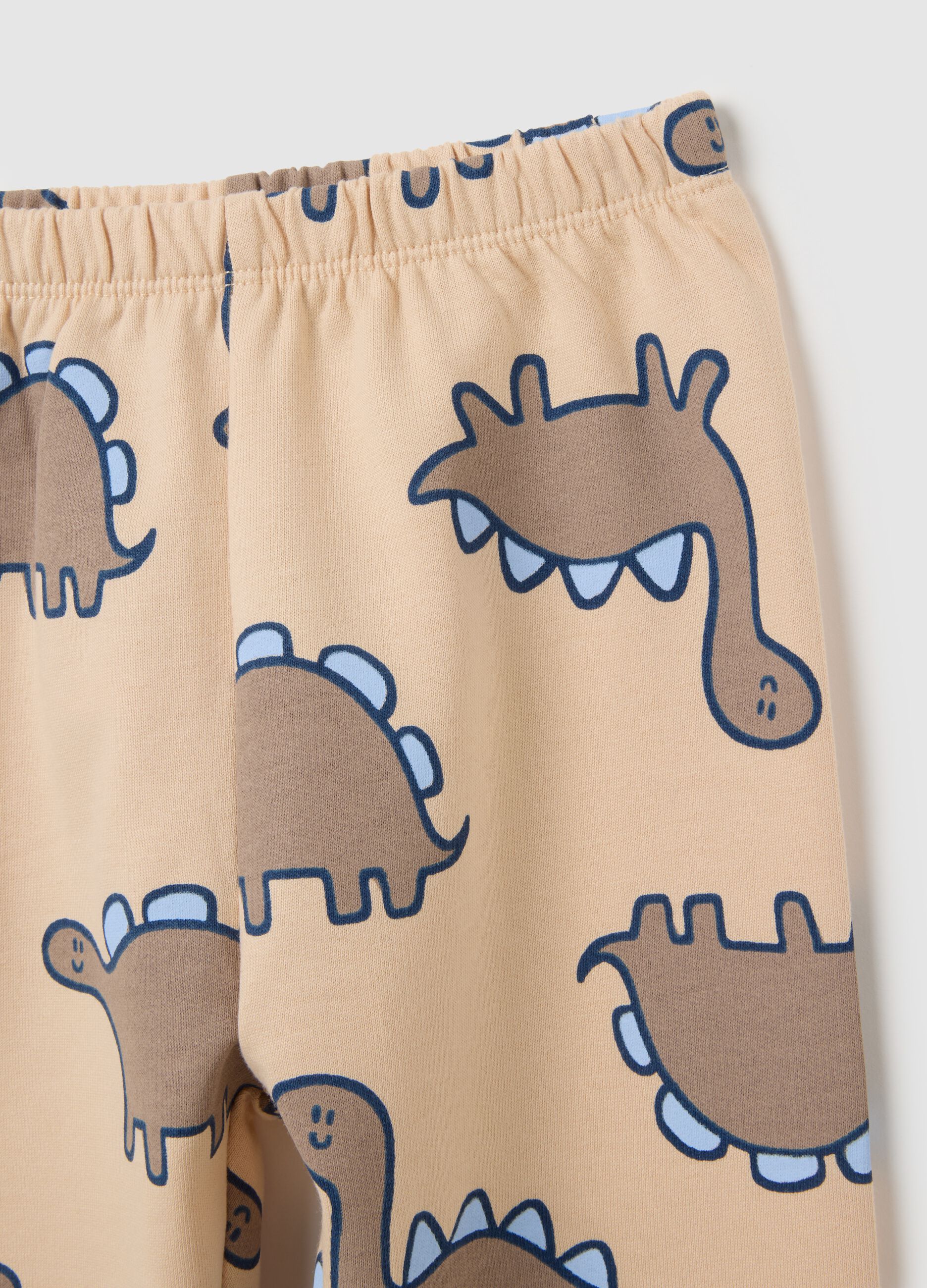 Newborn pyjamas in pure beige cotton regular fit
