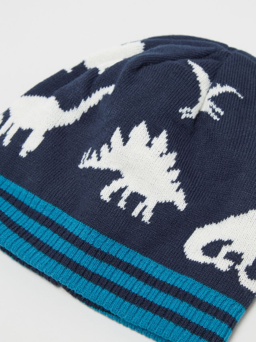 Berretto con disegno dinosauri jacquard_2