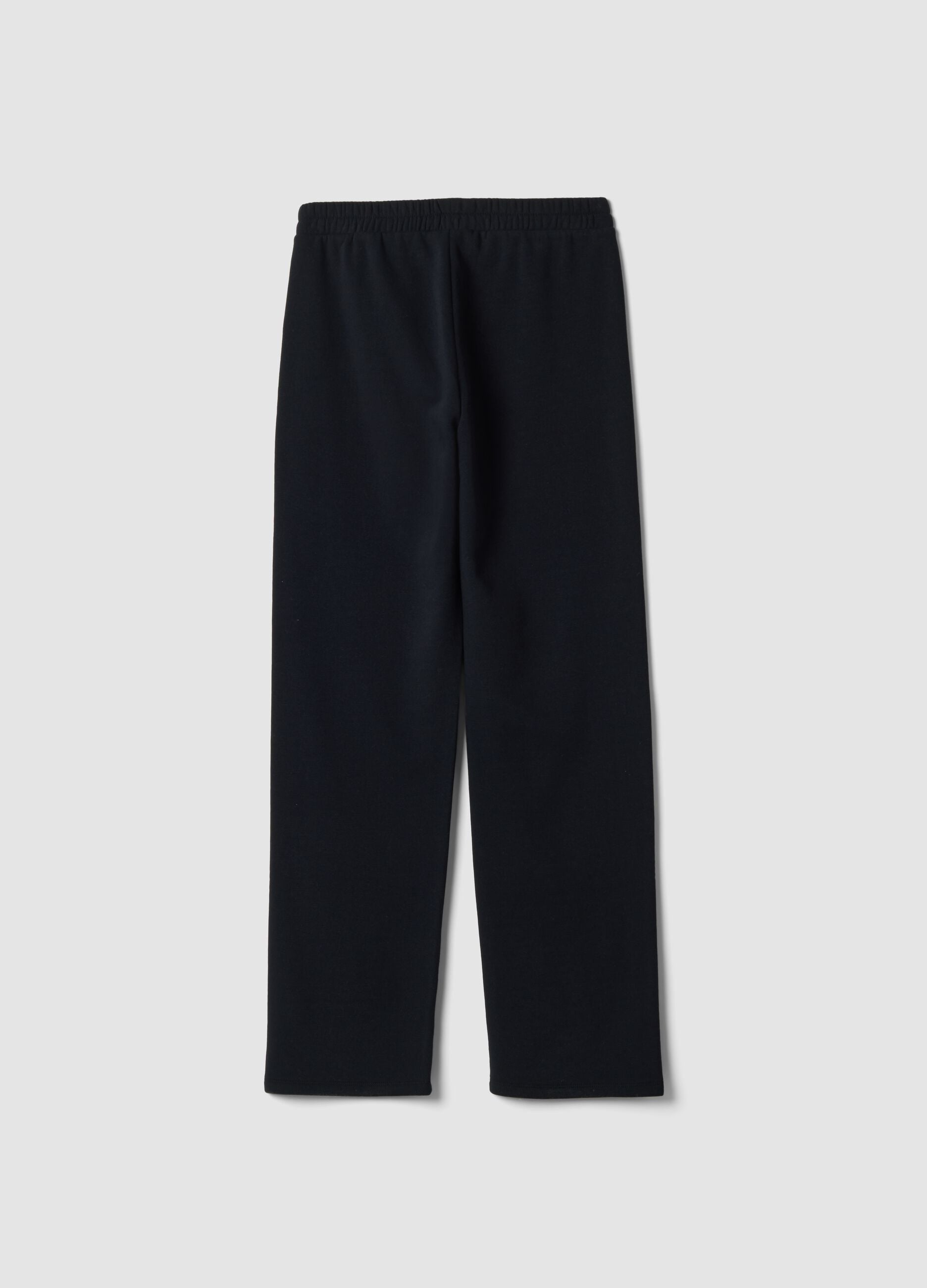 Black cotton-blend joggers with elasticated waistband, regular fit