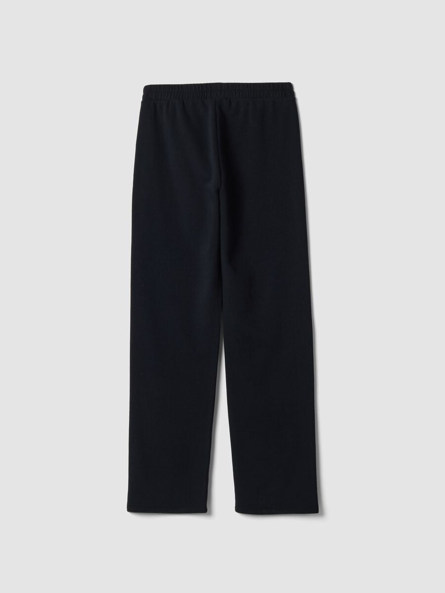 Black cotton-blend joggers with elasticated waistband, regular fit_2