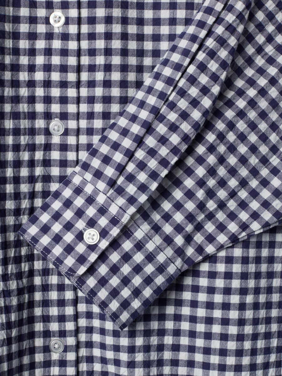 Blue checked regular-fit stretch cotton shirt_1