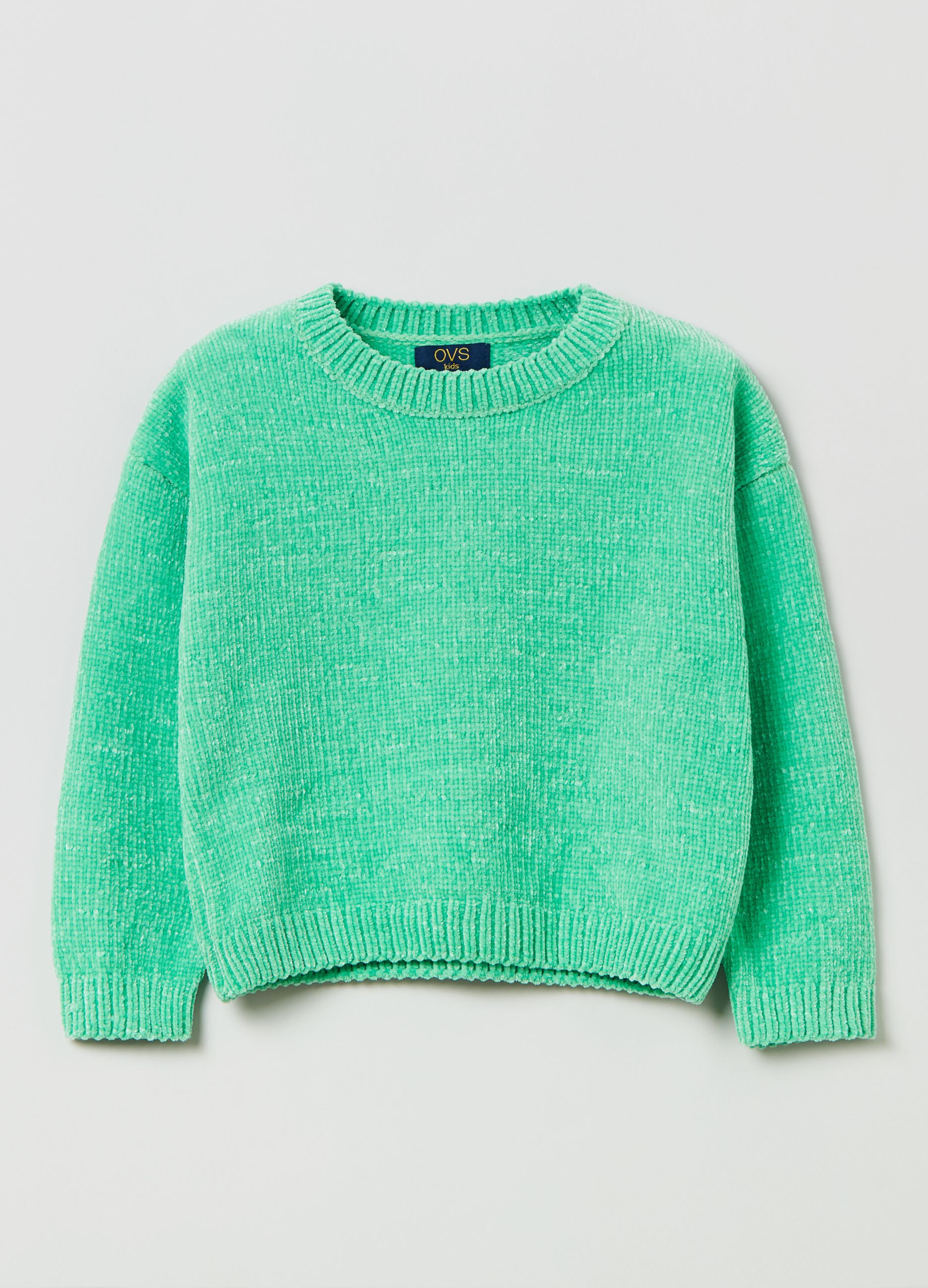 Pullover girocollo in ciniglia